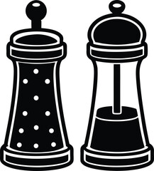 Poster - Vector art of salt and pepper shakers, isolated on a white background