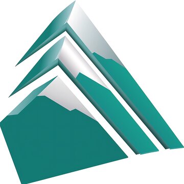 Three-dimensional geometric shapes in teal and white creating a modern design