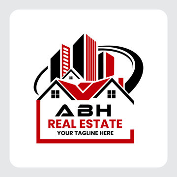 Letter ABH building vector, ABH initial construction. ABH real estate. ABH home letter logo design, ABH real estate Logo , Style home logo