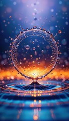 Aufkleber - Stunning water splash creates mesmerizing patterns perfect for mobile wallpapers