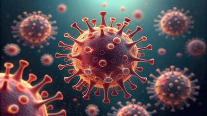 Poster - Close-Up View of Virus Particles Under Dark Field Microscope