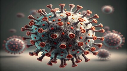 Poster - Detailed Microscopic Structure of Virus on Standard Surface