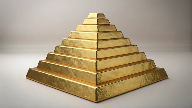 a golden, tiered structure podium.structure. minimalist.