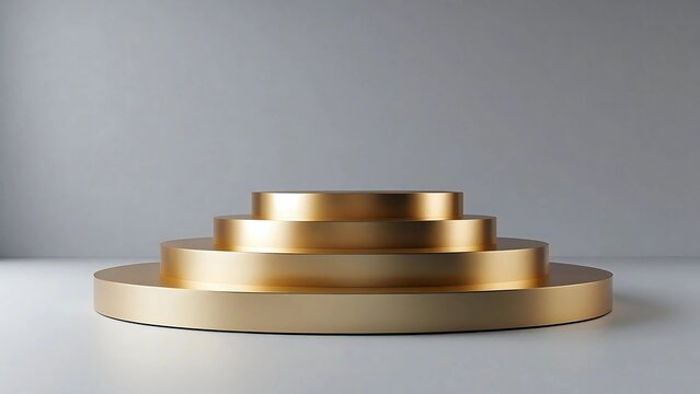 a golden, tiered structure podium.structure. minimalist.