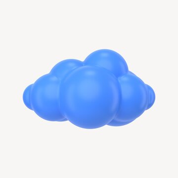 3d rendering cloud clipart, cute collage element