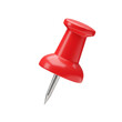 © Setiyawan - 3D realistic red push pin for office, stationery, reminder, or bulletin board concept isolated on a transparent background, png, cutout