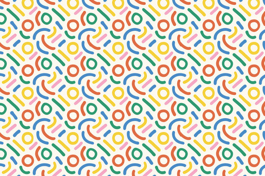 Colorful wave seamless pattern. Playful abstract doodle background for kids fabric, nursery wallpaper, or fun textile print.