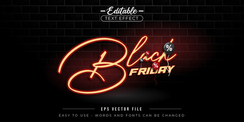 Poster - Black friday sale poster with discount offers. Editable text effect.