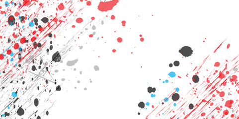 Wall Mural - Artistic paint splash grunge background with brush strokes and color splatter.