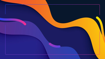 Poster - Colorful Abstract Vector Background with Curves and Smooth Wave Design