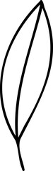 Wall Mural - Simple black line drawing of a single leaf illustration scalable