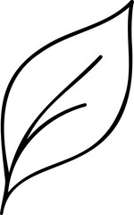 Wall Mural - Simple outline of a leaf with a central vein illustration