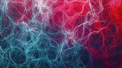 Poster - Colorful Abstract Lines Flowing Through Vibrant Digital Background