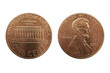 © asarudheen - United states of america 1 cent 2005 coin, made of Copper plated zinc, portrait in right profile of Abraham Lincoln, LIBERTY, IN GOD WE TRUST, Lincoln Memorial