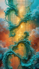 Aufkleber - Unique abstract background design featuring vibrant swirls and textures for mobile display
