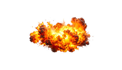 Wall Mural - Abstract red and orange flames burning with intense heat. White background