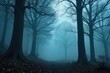 © Hugnaka - Eerie, misty grey forest scene at dawn Ancient trees shrouded in fog, creating a mystical and atmospheric landscape Perfect for fantasy or gothic themes , monochrome, texture