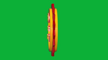 Wall Mural - 50 Year Warranty 3D Text Animation with Smooth Rotation on Green Screen Background
