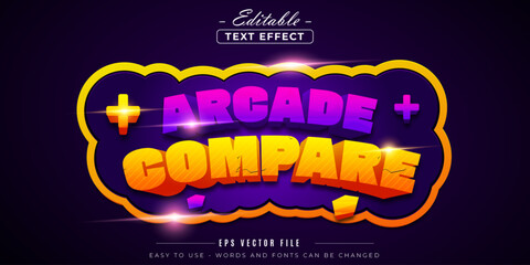 Poster - Arcade compare text, editable text effect.