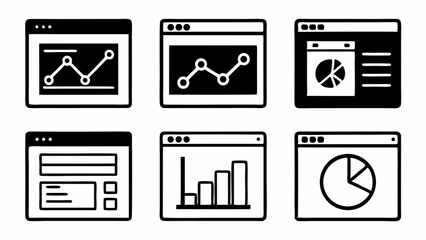 Poster - Collection of hand drawn icons representing data analysis and reporting isolated on white background