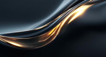 Leinwandbilder - Based on the plan and constraints, the description and keywords are developed, accompanied by an abstract image of golden waves with smooth textures, conveying a sense of luxury and elegance