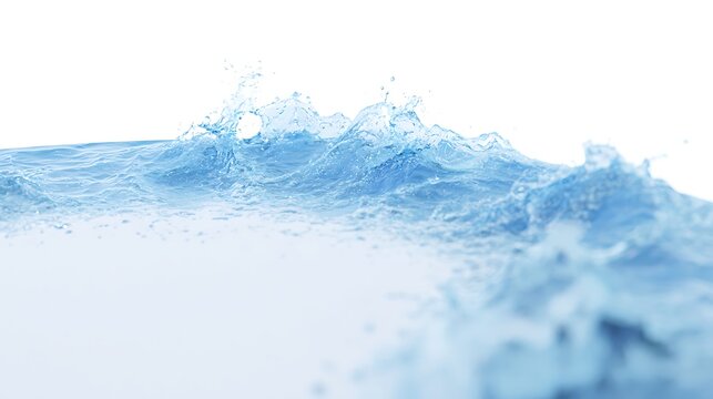 Blue water splash, isolated on white