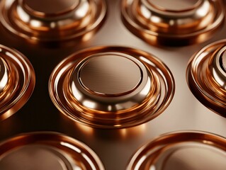 Poster - Polished copper circles. AI.