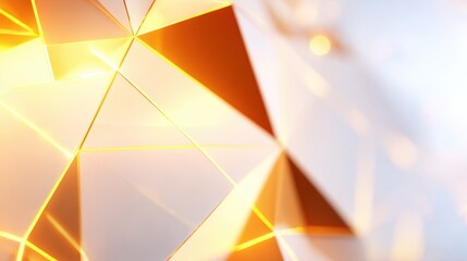 Aufkleber - Abstract geometric background with glowing orange triangles reflecting light and texture