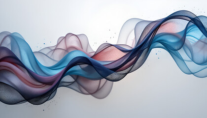 Poster - Abstract flowing wave with blue, red, and purple hues creates a visually dynamic, modern design for digital presentations.