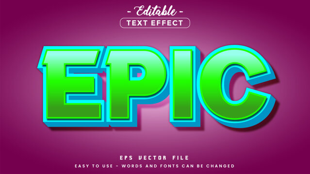 Green epic text, editable text effect.