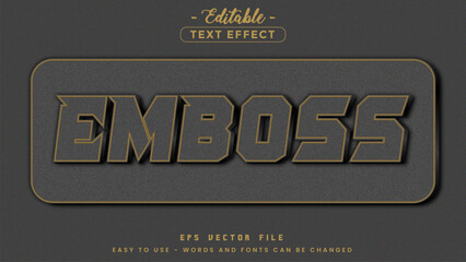 Poster - Grey emboss text, editable text effect.
