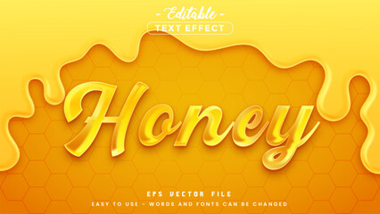 Aufkleber - Glowing honey text, editable text effect.