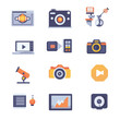 © CREATIVE STOCK - 2D Flat icon Digital Content Creation & Editing Icons isolated in White Background