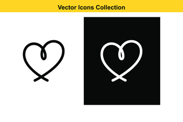 Poster - Simple hand drawn heart icon in black and white on contrasting backgrounds