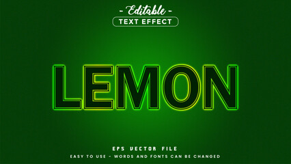 Aufkleber - Green lemon editable text effect.