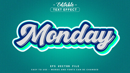 Poster - Monday text style editable text effect.