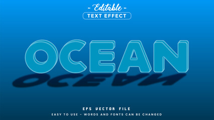 Poster - Blue ocean editable text effect.