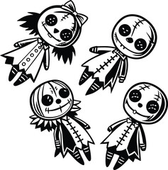 Aufkleber - funny cartoon monster and animal insect vector illustration set