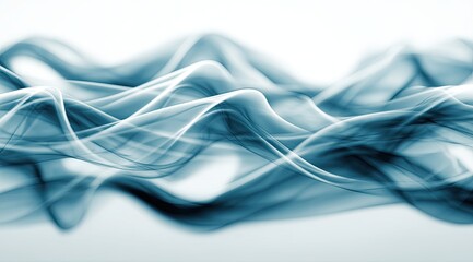 Leinwandbilder - Abstract Blue Lines Gentle Curving Presentation Image
