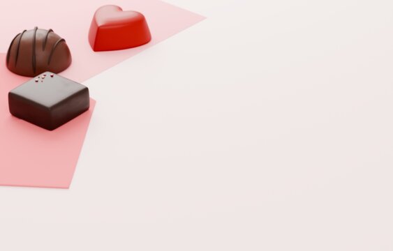 3D素材_バレンタインチョコレート_ラブレター