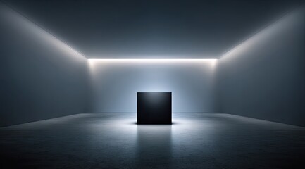 Aufkleber - Minimalist Cubic Form in Lit Space