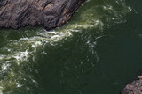 high-angle view of rafting in the valley