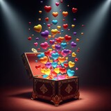 box with colorful love