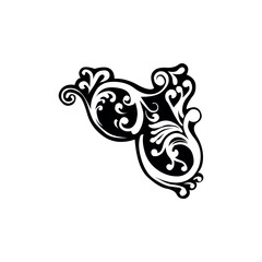 Poster - Illustration of elegant flourish vector design element for graphic design and decoration in black and white color scheme vector