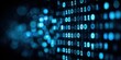 © Generative AI - Abstract digital binary code stream with glowing blue binary digits in motion highly detailed.