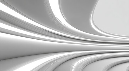 Aufkleber - Elegant Flowing White Curves in a Modern Design
