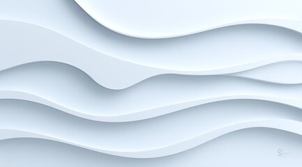 Aufkleber - Gentle White Curves Abstract Fluid Background Design