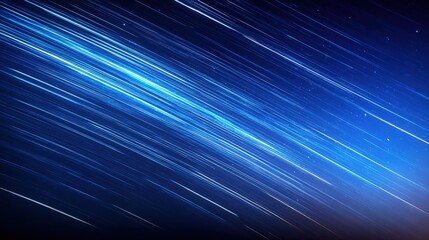 Poster - Dynamic abstract light streaks in blue with motion blur effects and cosmic feel.