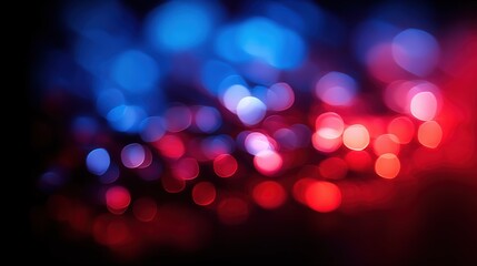 Poster - Abstract blurred colorful bokeh lights in vibrant red blue purple and pink tones.