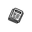 © Thushan - Folded Newspaper Vector Icon - Clean Black Outline Design
